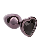 Jewel Small Black Diamond Heart Butt Plug