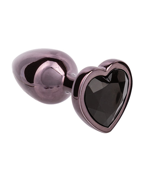Jewel Small Black Diamond Heart Butt Plug