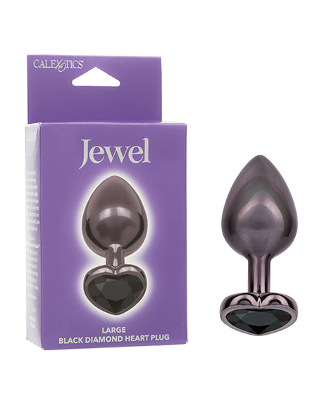 Jewel Black Diamond Heart Butt Plug - Large, Black by Jewel