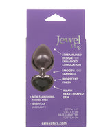 Jewel Large Heart Butt Plug with Black Diamond Accent, Black