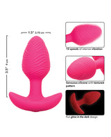 Cheeky Glow in the Dark Vibrating Butt Plug - Pink by Cheeky