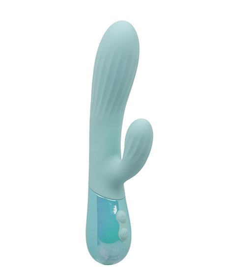 Aura Dual Ripple Dual Massager with Rippled Shaft and External Stimulator