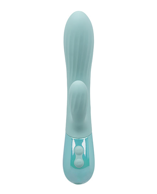 Aura Dual Ripple Dual Massager with Rippled Shaft and External Stimulator