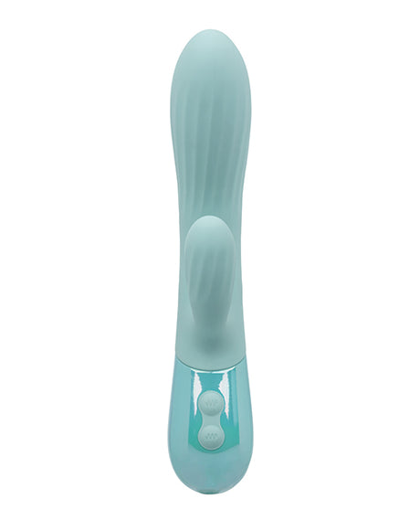 Aura Dual Ripple Dual Massager with Rippled Shaft and External Stimulator