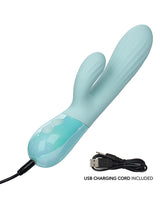 Aura Dual Ripple Dual Massager with Rippled Shaft and External Stimulator