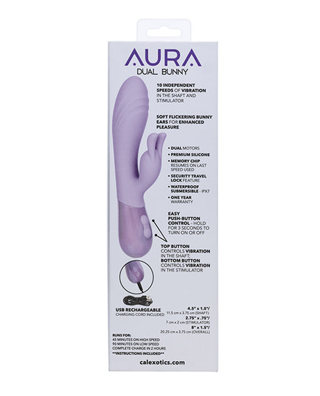 Aura Dual Bunny Vibrator — Dual Motor, IPX7, USB Rechargeable