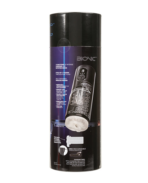 Bionic Beaded Power Stroker — Rotating Beads, Black