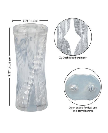 Cyclone Dual Ribbed Stroker XL — Clear