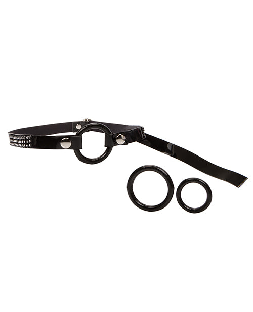 Bound by Diamonds Open Ring Gag — Black