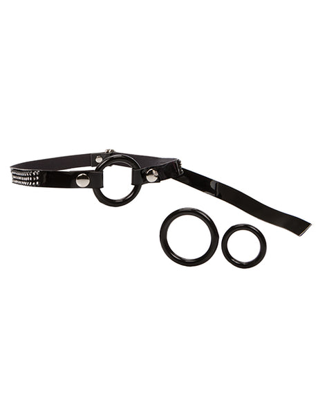 Bound by Diamonds Open Ring Gag — Black