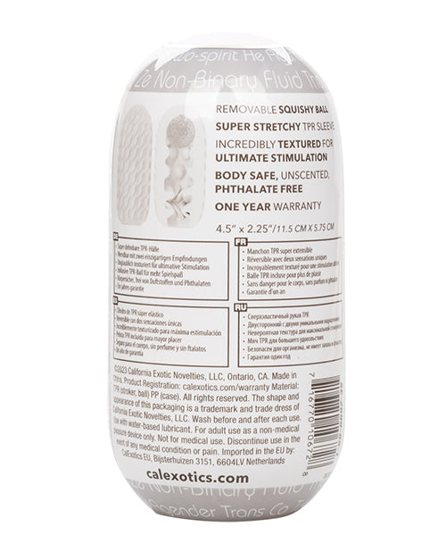 Boundless Reversible Squishy Ball Stroker — Smoke, Removable Ball & Case