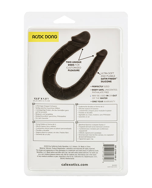 Boundless AC/DC Double Dong — Black U-Shaped Silicone Dildo