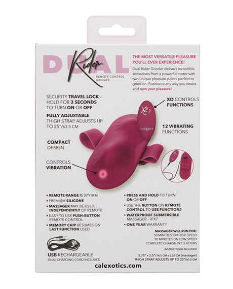 Dual Rider Remote Control Grinder with Adjustable Thigh Strap, Magenta