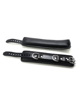 665 Padded Locking Wrist Restraint — Latigo Leather, Black