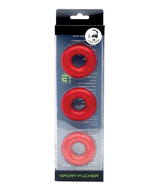 Sport Fucker Chubby Cockring Pack of 3 - Red by Sport Fucker