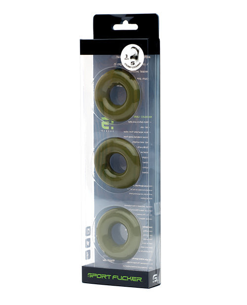 Sport Fucker Chubby Cockring Pack of 3 - Army Green by Sport Fucker