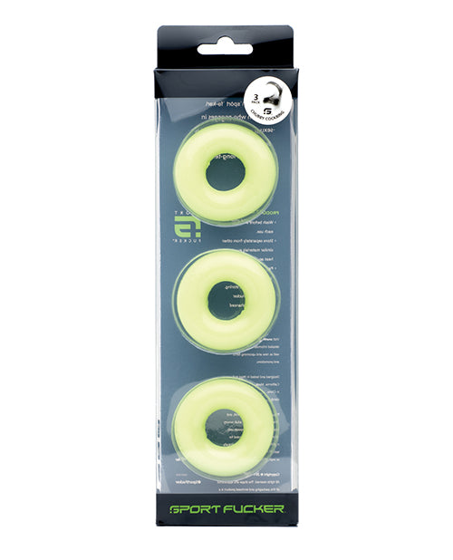 Sport Fucker Chubby Cockring Pack of 3 - Glow by Sport Fucker