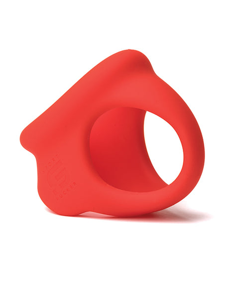 Sport Fucker Cock Chute — Silicone Cock Ring with Ball Stretch, Red 1.5 inch