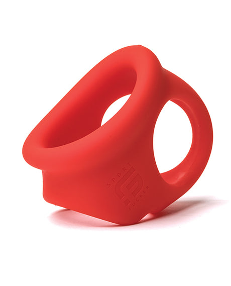 Sport Fucker Cock Chute — Silicone Cock Ring with Ball Stretch, Red 1.5 inch