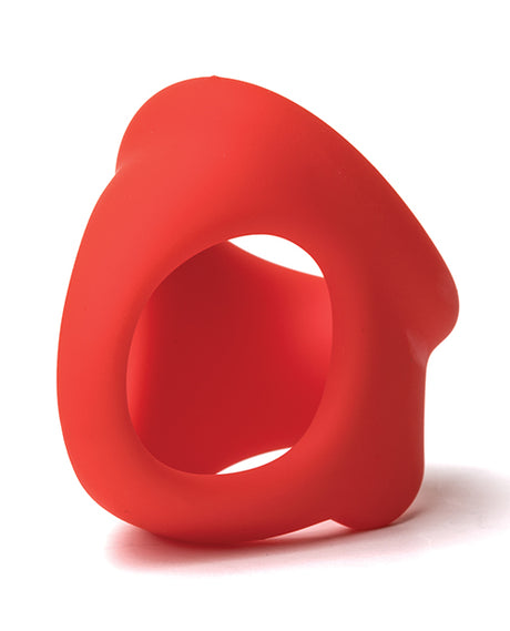 Sport Fucker Cock Chute — Silicone Cock Ring with Ball Stretch, Red 1.5 inch