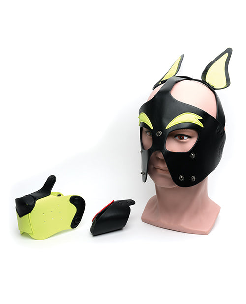 665 Playful Pup Hood - O/S Black/Yellow by 665