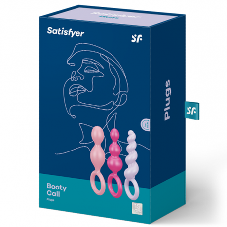 Satisfyer Booty Call Anal Plug Set (3-Pack) — Pink, Purple, Red - SAT-PLUGSMULTI