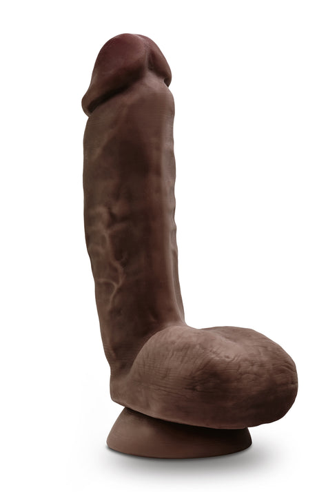 Blush Dr. Skin Glide 8.5" Self-Lubricating Dildo with Balls, Chocolate - BL-52586