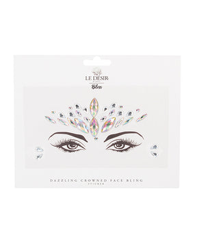 Shots Bliss Dazzling Crowned Face Bling Sticker O/S by Le Desir by Shots