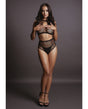Shots Le Desir Duo Net Key Hole Bra Set Black O/S by Le Desir by Shots