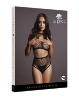 Shots Le Desir Duo Net Key Hole Bra Set Black O/S by Le Desir by Shots