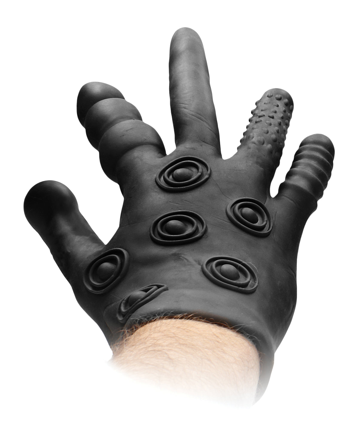 Fist It Silicone Stimulation Glove — 5-Finger Stimulators, Black