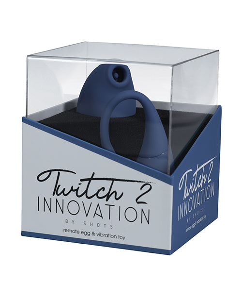 Shots Twitch 2 Vibrator w/Remote Control Vibrating Egg - Blue Grey by Twitch