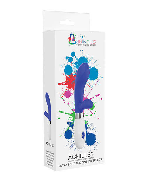 Shots Luminous Achilles Silicone 10 Speed Rabbit Vibrator - Royal Blue by Luminous