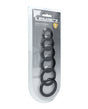 Shots Levelz Classic Silicone Cock Ring Set of 6 All Sizes - Black by Levelz