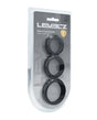 Shots Levelz Wide O Silicone Cock Ring Set of 3 - Black by Levelz