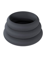 Shots Levelz Wide O Silicone Cock Ring Set of 3 - Black by Levelz