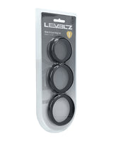 Shots Levelz Wide O Silicone Cock Ring Set of 3 (42 mm, 50 mm, 55 mm) - Black by Levelz