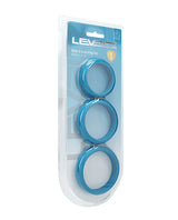 Shots Levelz Wide O Silicone Cock Ring Set of 3 (42 mm, 50 mm, 55 mm) - Teal by Levelz