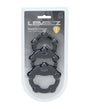 Shots Levelz Beaded Silicone Cock Ring Set of 3 (35 mm, 40 mm, 45 mm) - Black by Levelz