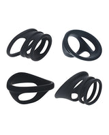 Shots Levelz Set of 4 Silicone Cock & Ball Rings - Black by Levelz