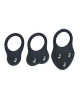 Levelz Silicone Weighted Cock Ring Set of 3 — Black