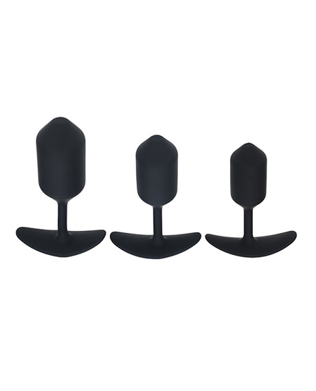 Levelz Silicone Weighted Anal Plug Training Kit - 3-Pack (Black)