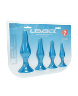 Shots Levelz Slim Silicone Anal Plug Kit of 4 - Teal by Levelz