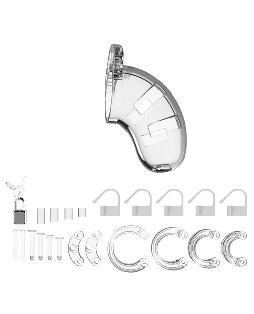 Shots Man Cage Chastity 3.5" Cock Cage Model 1 - Clear by Man Cage