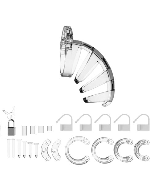 Shots Man Cage Chastity 3.5" Cock Cage Model 2 - Clear by Man Cage