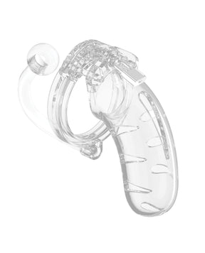 Shots Man Cage 4.5" Cock Cage w/Plug 11 - Clear by Man Cage