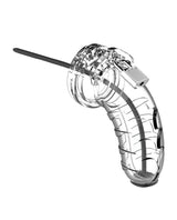 Shots Man Cage 4.5" w/Silicone Urethral Sounding - Clear by Man Cage