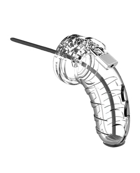Shots Man Cage 4.5" w/Silicone Urethral Sounding - Clear by Man Cage