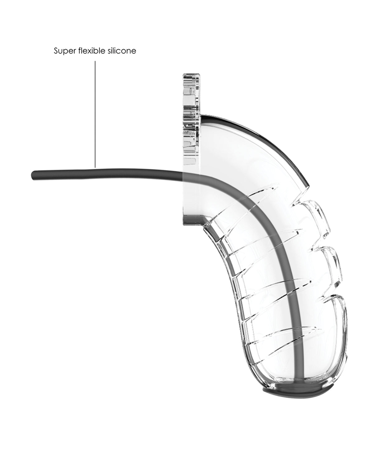 Shots Man Cage 4.5" w/Silicone Urethral Sounding - Clear by Man Cage