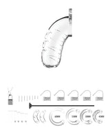 Shots Man Cage 4.5" w/Silicone Urethral Sounding - Clear by Man Cage